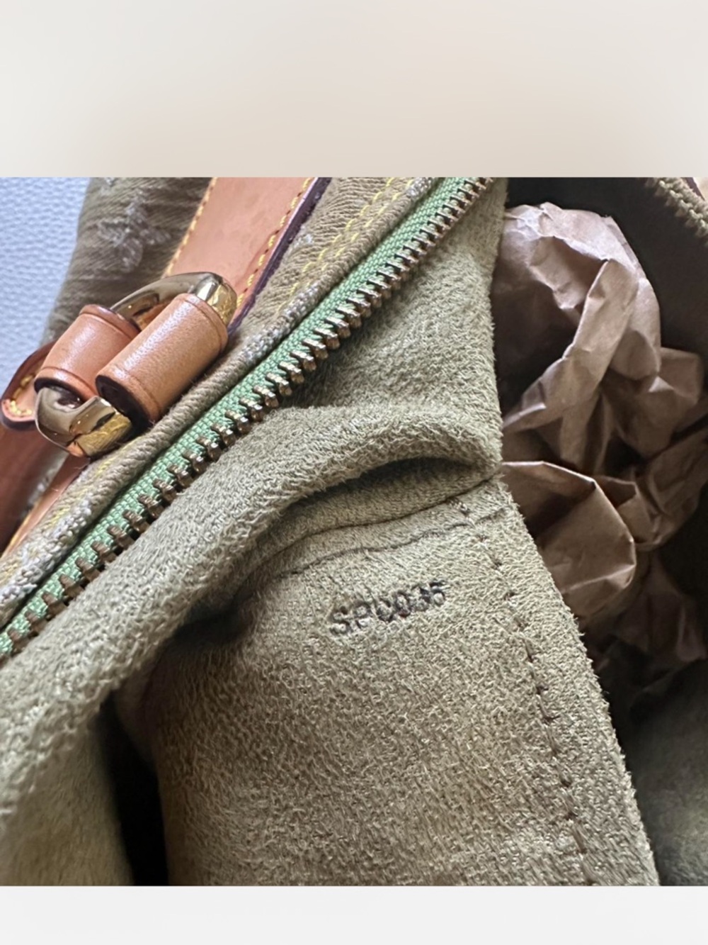 Louis Vuitton Olive Green Monogram Canvas Top-Handle Briefcase with Tan Trim - Picture 6 of 6